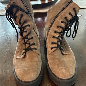 Paul Green Brown Suede Combat Boots